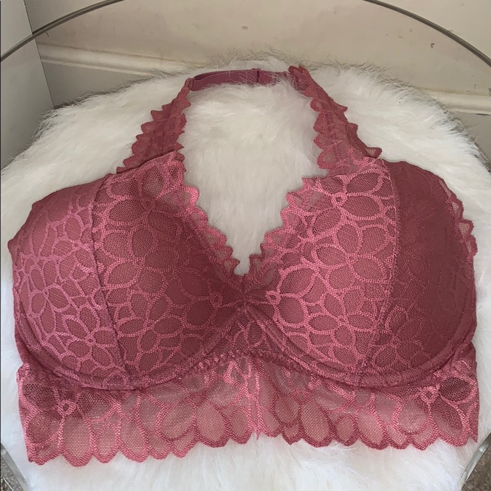 Push-up Mauve halter neck bralette
